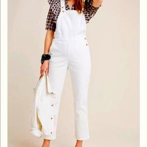 Anthropologie Pilcro White Denim Overalls